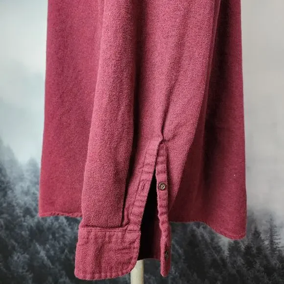 Land's End Big Casual Button Down Maroon Cotton Shirt | Men's XXL/T - Picture 6 of 15